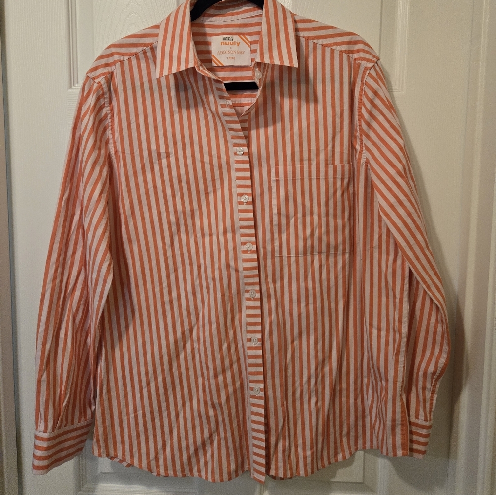 Addison Bay Women's Coral Striped Blouse - Picture 4 of 9